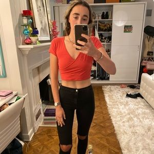 Red crop top